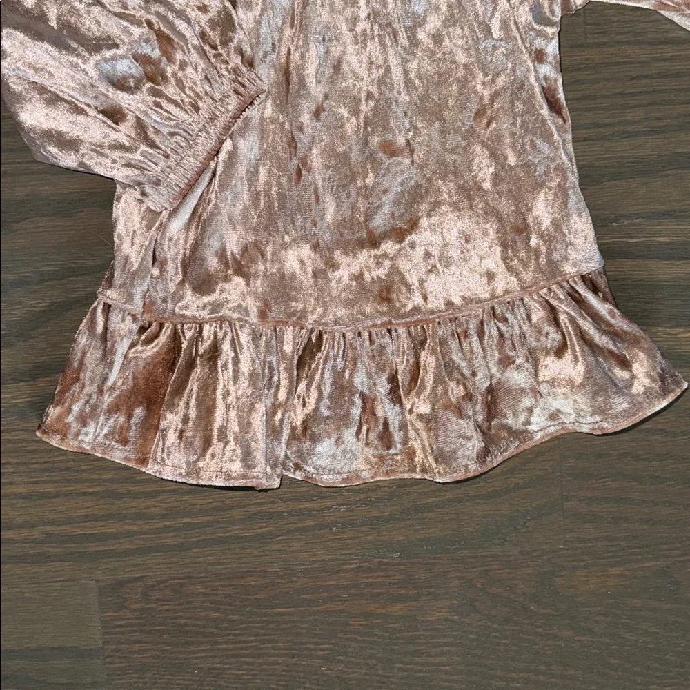 Old Navy Ruffled Velvet Peplum Top | 3T